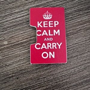Red and White Keep Calm Minimalist Wallet